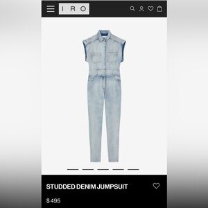 IRO Blue Denim Rivet Jumpsuit NWOT size 40- medium MSRP $490